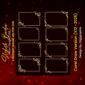 8 premium vector border design Cliparts Cdr Pack 2 Product image