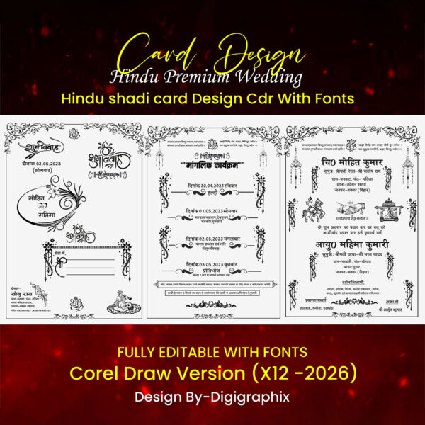 Hindu Wedding Card Design Cdr Download